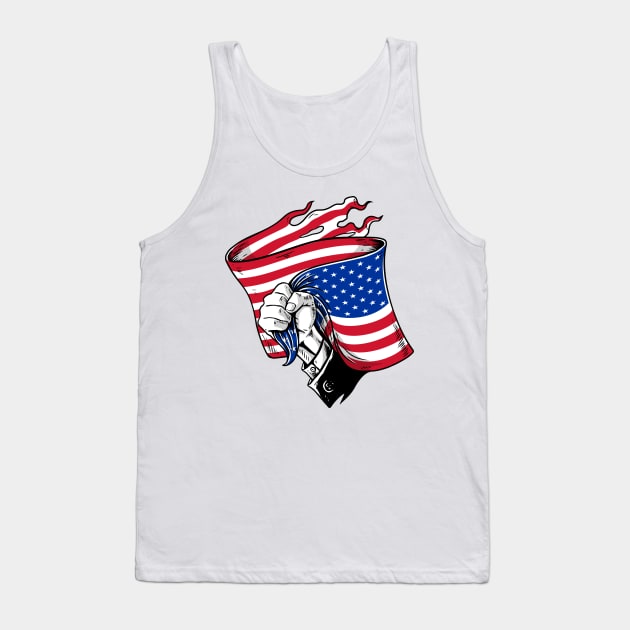 hand holding USa flag Tank Top by Mako Design 